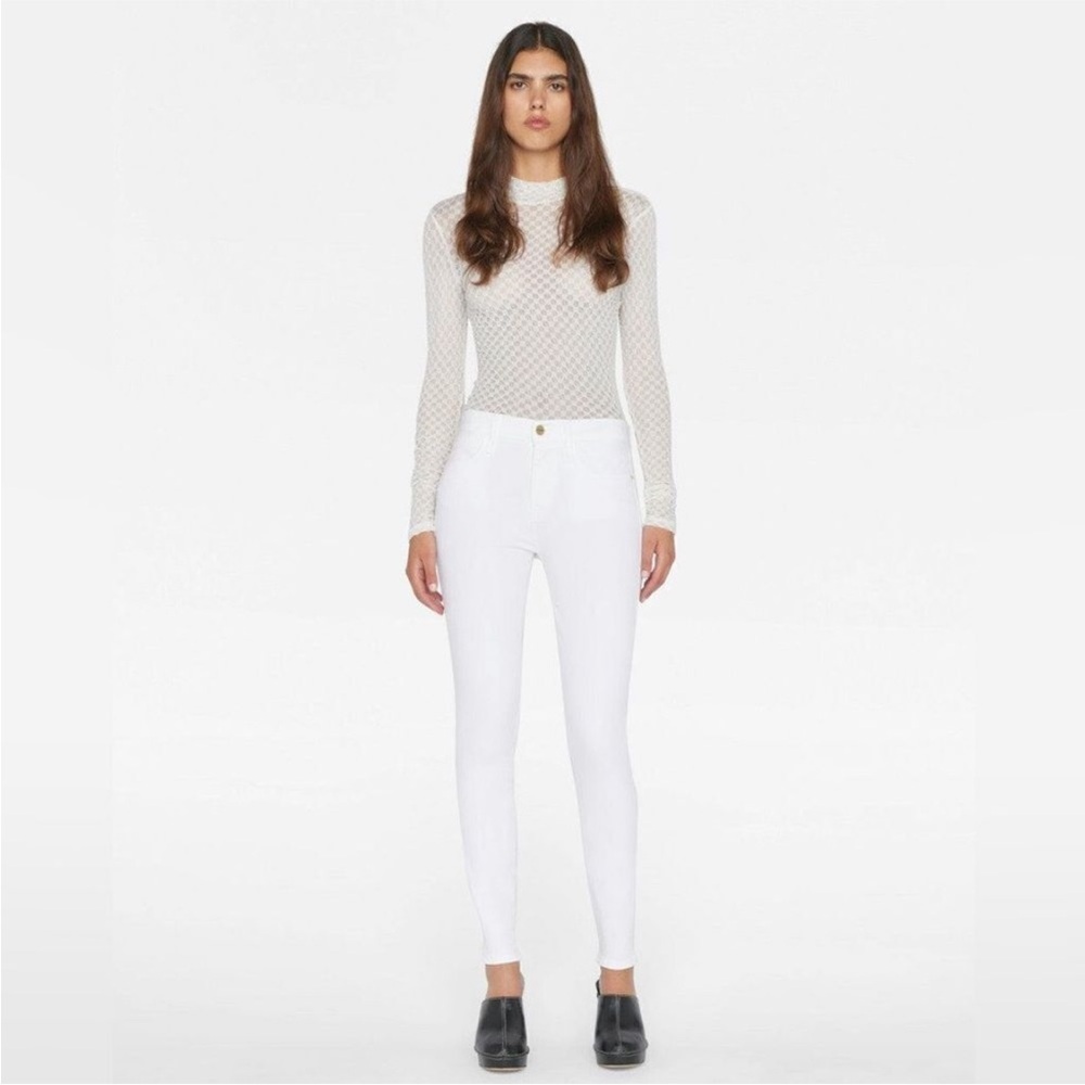 Frame Le High white High-Waisted Denim Jean